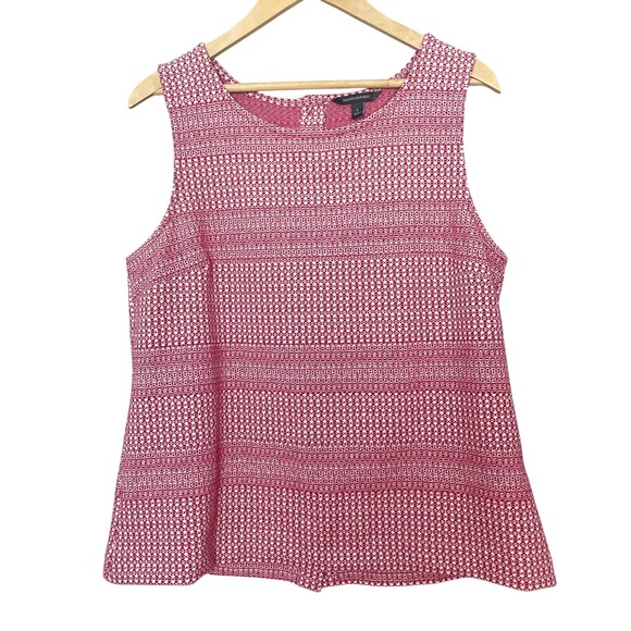 Banana Republic Tops - Banana Republic Striped Top Button Back Tank Pink White Woven Sleeveless‎ Large